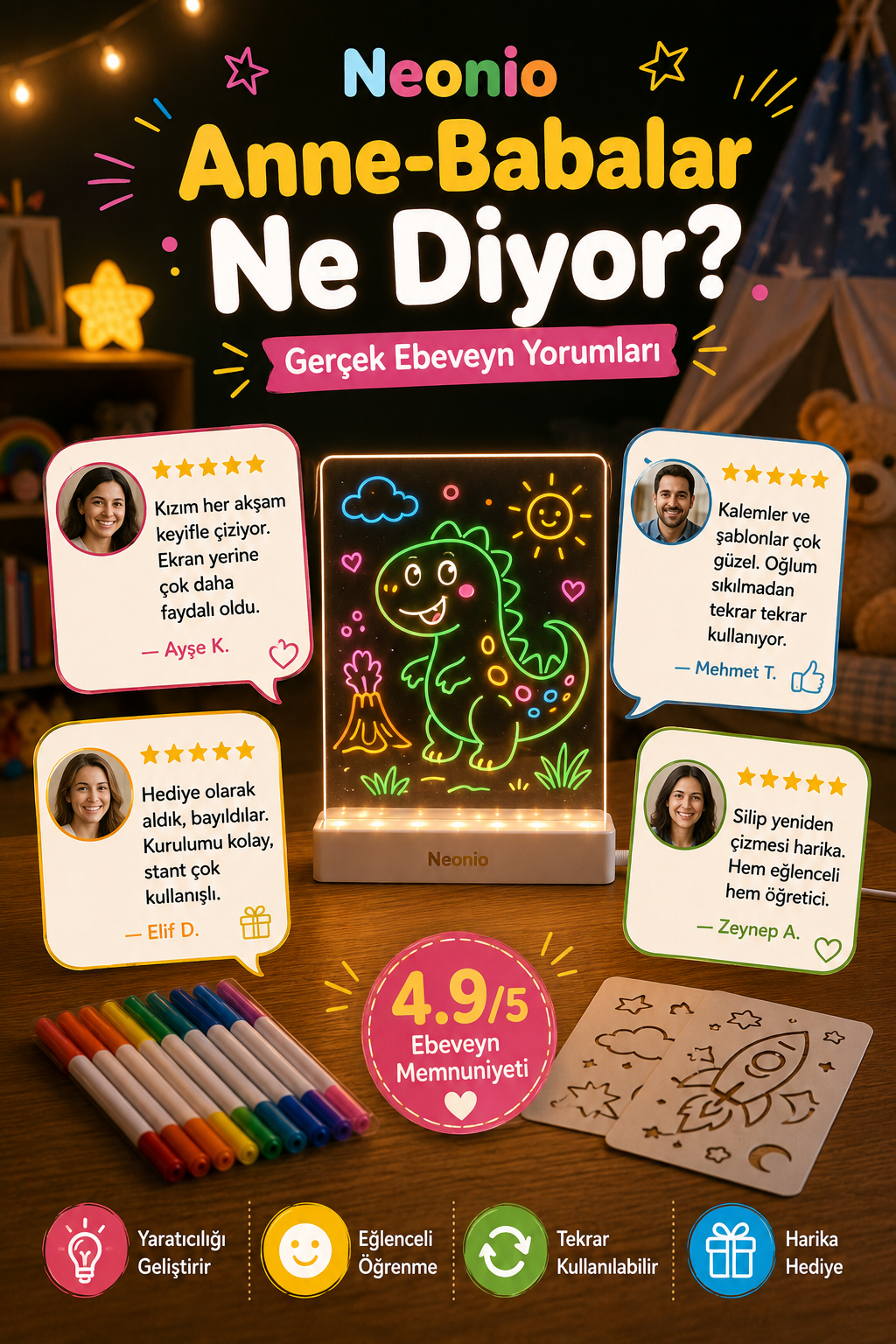 Neonio 6 kalemli set